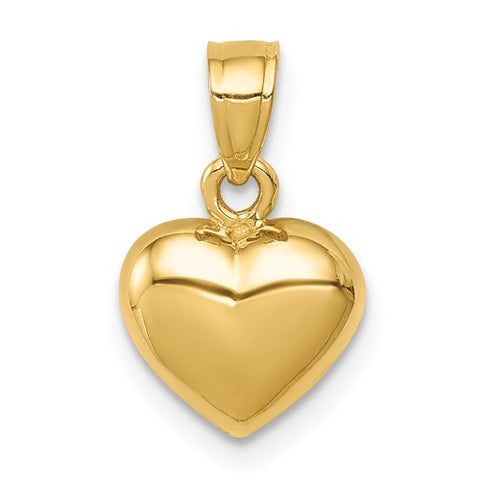 Charming Delicate Reversible 14k Gold Heart Charm Necklace with 16" Chain