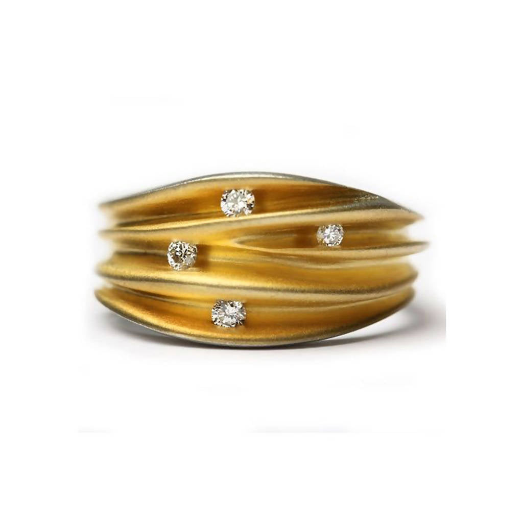 Buy Tiny Diamonds Ring//22k Gold Diamonds Ring//hammered Engagement Ring//22k  Gold Engagement//multi Stone Diamonds Ring//boho Engagement Ring Online in  India - Etsy