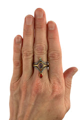 Chevron Band with Fire Opal