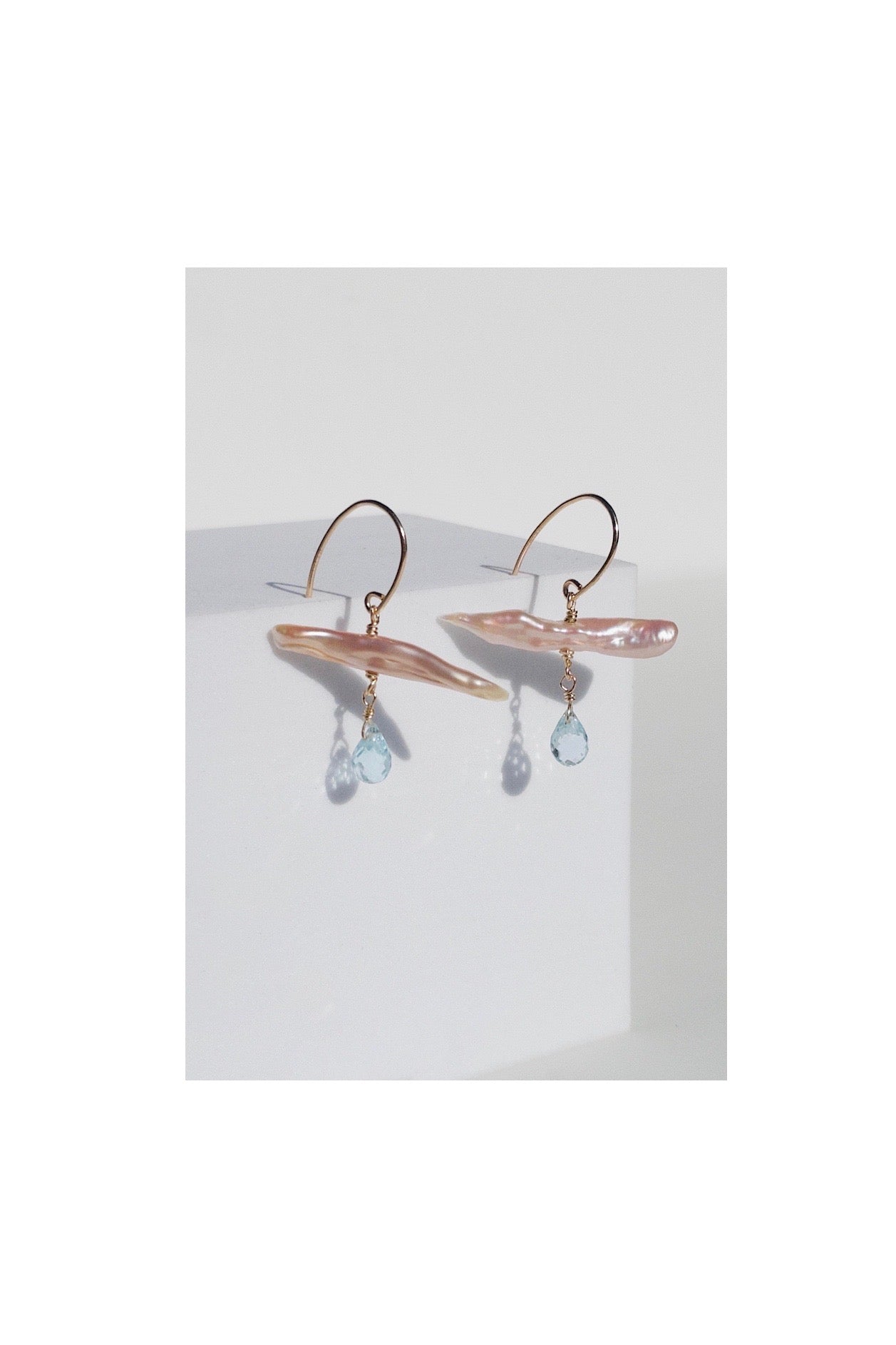 Comet Earrings with Blue Topaz