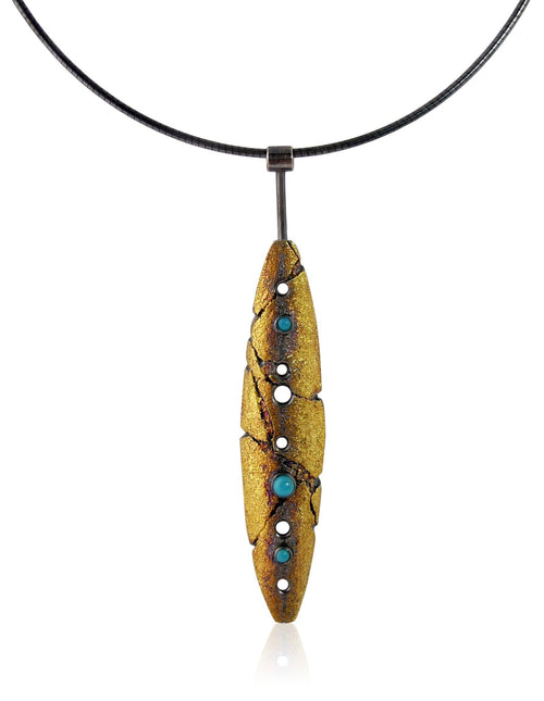 Tapered Cove Pendant with Turquoise