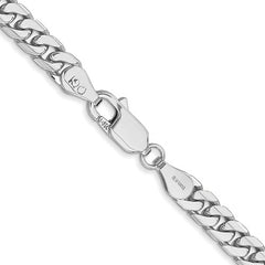 14k Solid White Gold 4.3mm Miami Cuban Chain Necklace #DCU140W