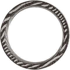 Damascus Steel 8mm Patterned Flat Comfort Fit Band