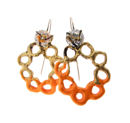 Industrial Floral CZ Earrings