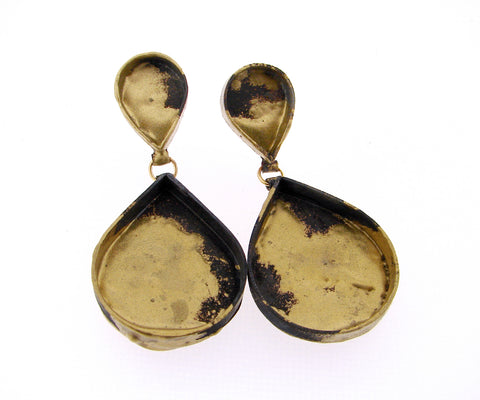 Blue-Gold Splashed Cup Earrings