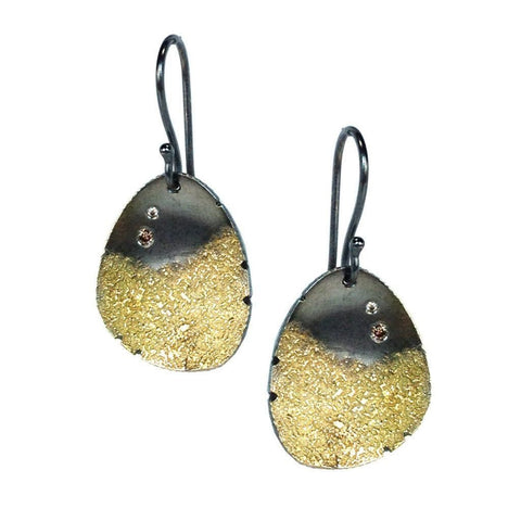14K Yellow 1/4 CTW Diamond Scattered Bezel-Set Earrings