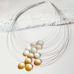 Silver and Gold Ombre 12-Strand Electra Necklace