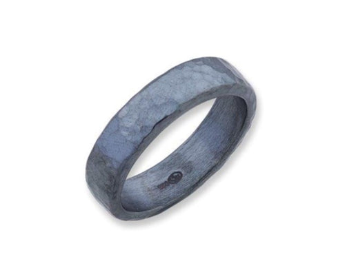 Oxidized Sterling Silver Flat Style "Fusion" Band