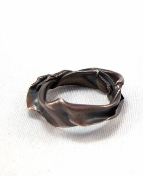 Fold Crumple Ring in Sterling Silver