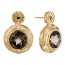 3-Disc Earrings with Gold Line