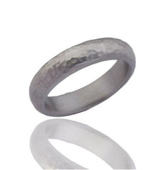 18k Solid White Gold Plain Wide Band