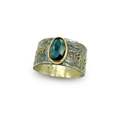 Brazilian Deep Blue-Green Tourmaline Ring