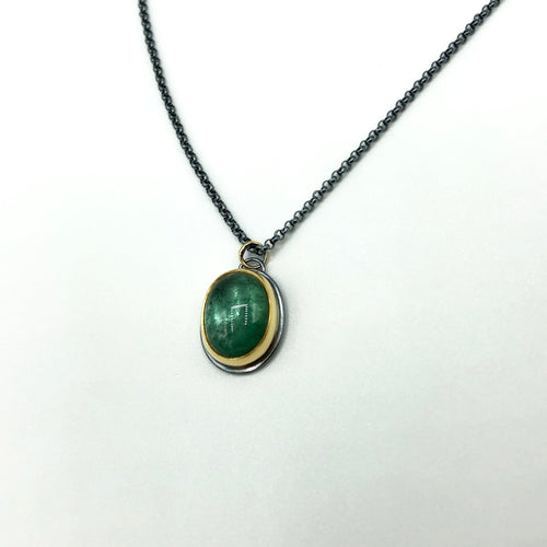 Brazilian Green Tourmaline Cabochon Necklace
