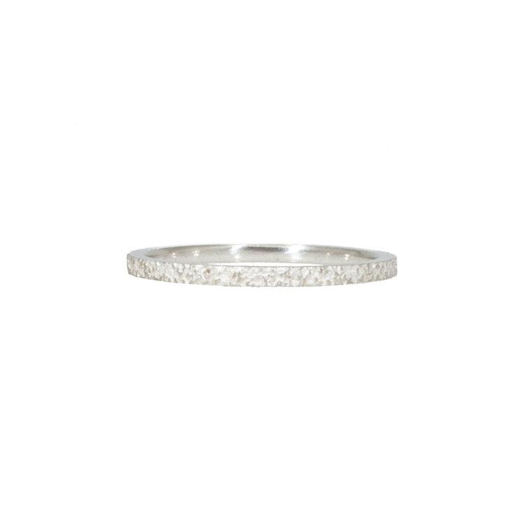 1.35mm Slim Sand Band in sterling silver