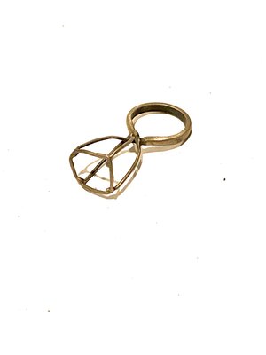 18k Ball Silver Ring