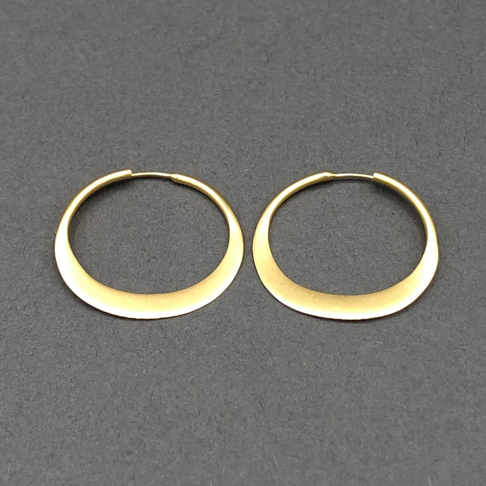 Hand Forged 18k Gold Hammered Hoops