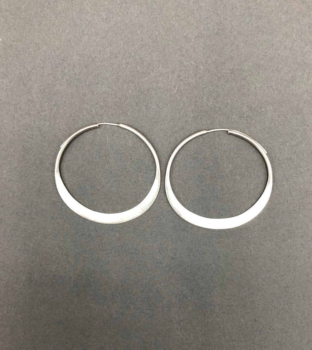 Hand Forged Sterling Silver Hammered Hoops