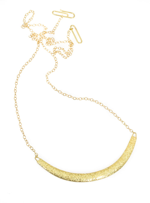 Compressed Sand Bar Necklace in solid 18k gold