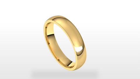 14K Gold Curved Form-Fitting 2 mm Wide Wedding Band For Round Solitaire Engagement Ring