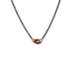Katya Necklace With Single Freeform Faceted Pink Spinel