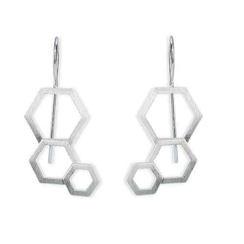 Bee Mine Open Hexagon Drop Earrings