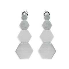 hexagon post earring