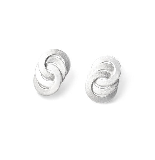 Sterling Silver Circle Infinity Post Earrings
