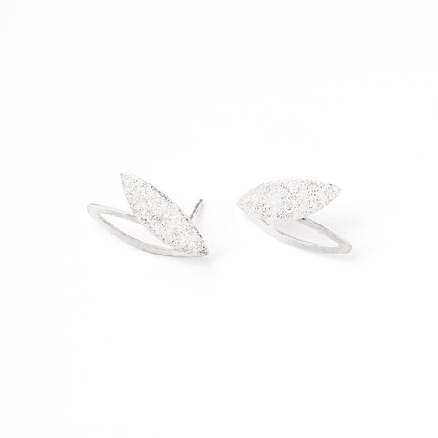 Silver Petal Earrings