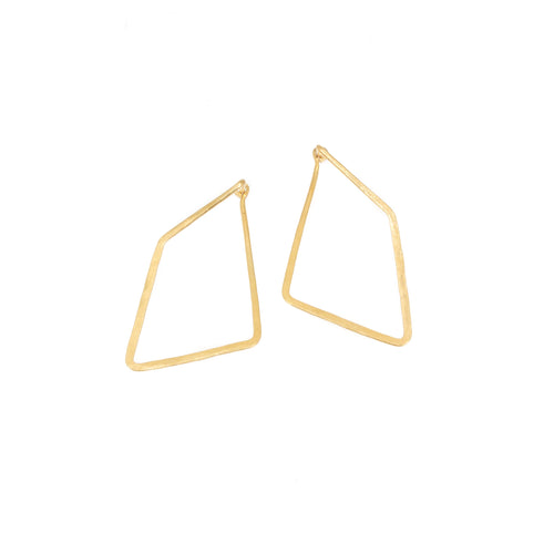 Angle Tension Hoop Earrings in 18k yellow gold