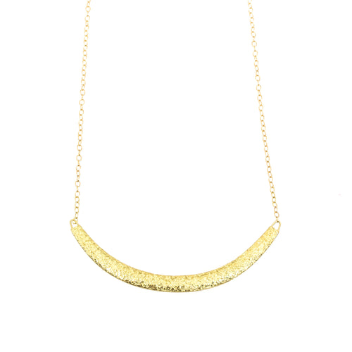 Compressed Sand Bar Necklace in solid 18k gold