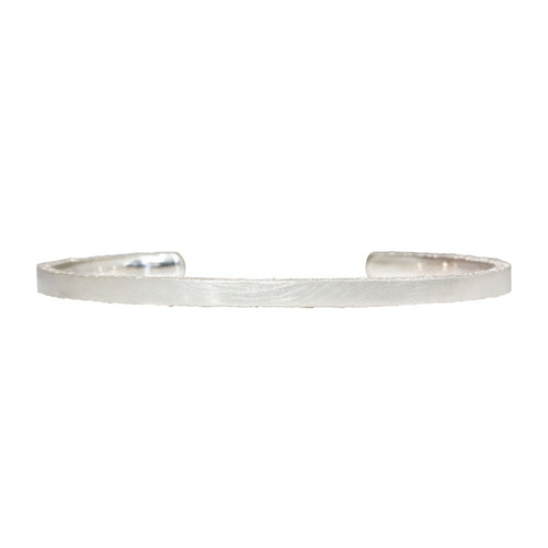 Tapered Sand Edge Cuff Bracelet in Oxidized Silver