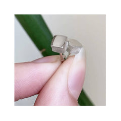 Square silver Stud Earrings