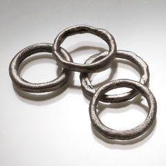 Sterling Silver Molten Wedding Bands