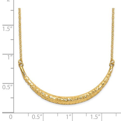 14K Polished Diamond-cut Bar Adjustable Necklace