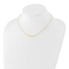 14K Gold Curved Bar Necklace with 2" Extension