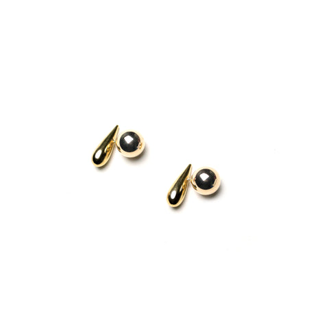 Black Gold Emerald Earrings Dangle - M