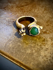 sculptural ring with chrysoprase