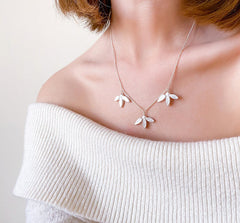 Triple Split Daisy Drop Necklace