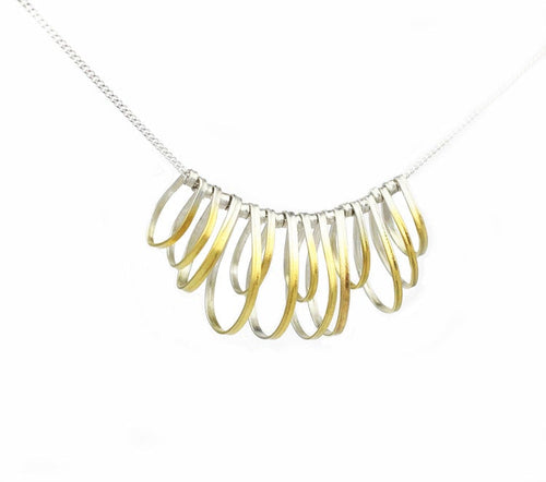 11 Loop Midi Pendant - Silver with Gold Vermeil