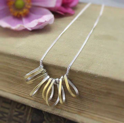 Mini 7 Loop Pendant - Silver with Gold Vermeil