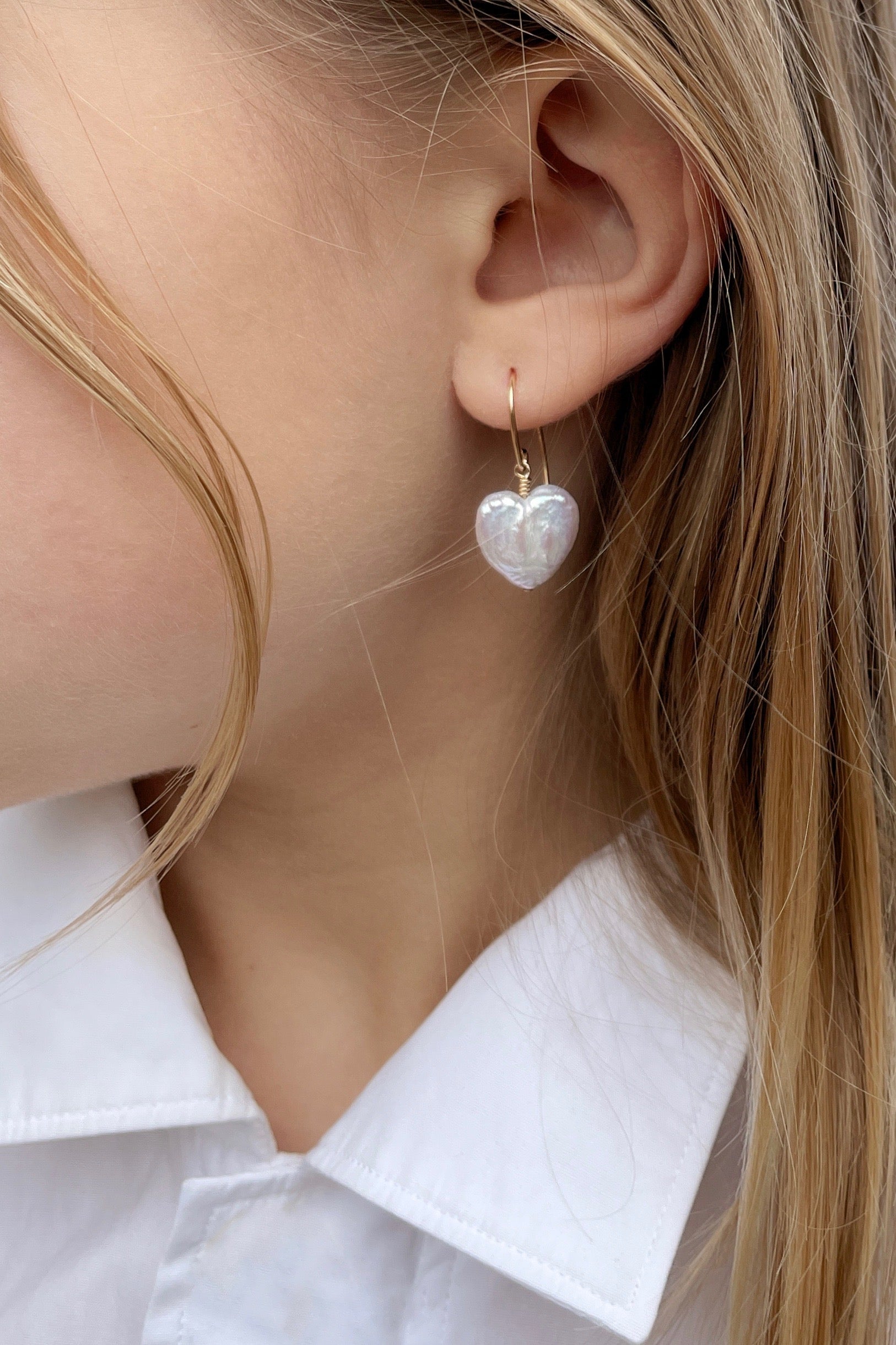 Heart Pearl Earrings – Lireille