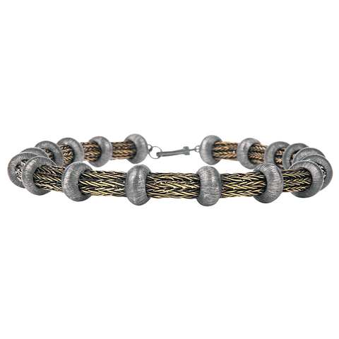 Vario Clasp Gold and Gray PVD Anchor Chain with Matte Finish