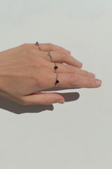 Black Spinel Gemstone Stacking Ring