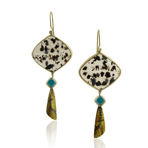 Natural Blue Green Flawless Sapphires Earrings