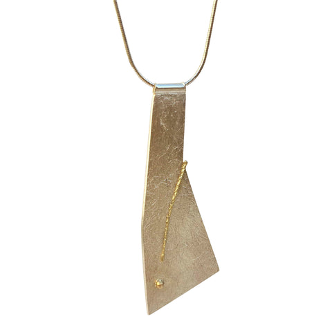 Rectangle Drop Pendant with 24kt Keum Boo and Silver