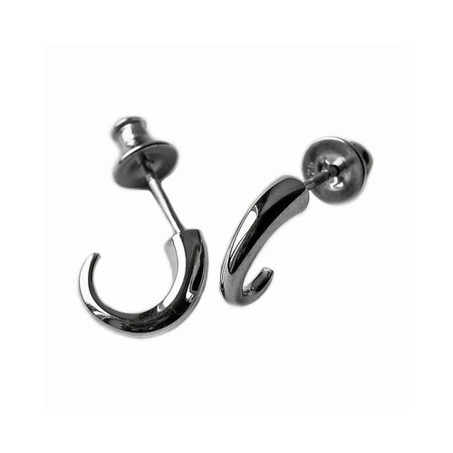 Small silver wiggly hoop earrings