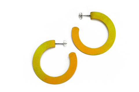 Yellow Circle Drop Earrings