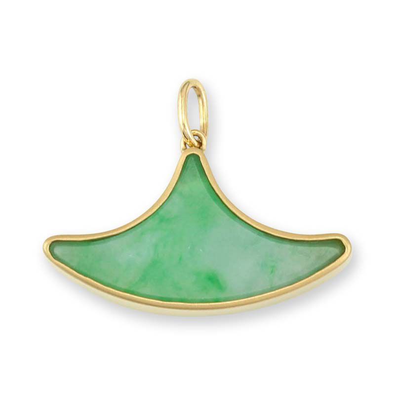 18k Yellow Gold Green Jadeite Jade Pendant – Lireille