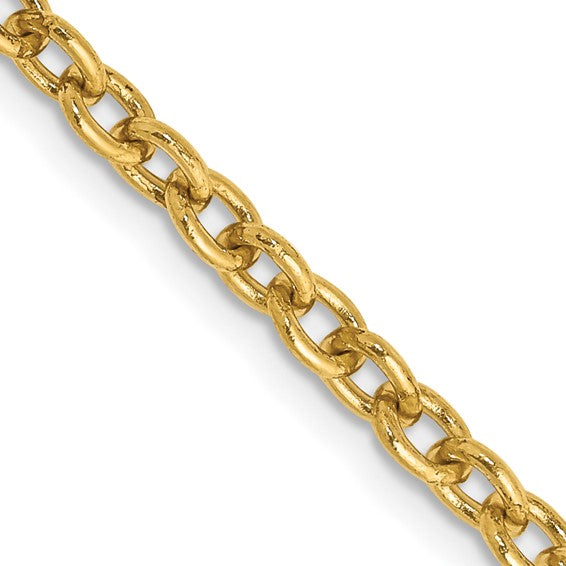 14k Gold 3.2mm Round Open Link Cable Chain