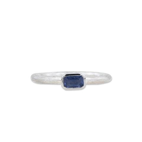 Teal Blue Australian Parti Sapphire on 18ct Yellow Gold Band with Accent Diamond